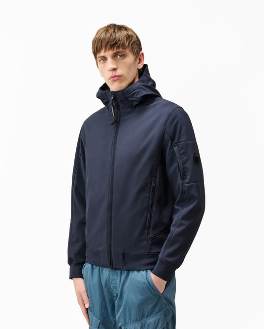 C.P. Company Lens C.P. Shell - R Hooded Mens Jacket - Total Eclipse 888 | CHO | Designer Mens Padded Jackets