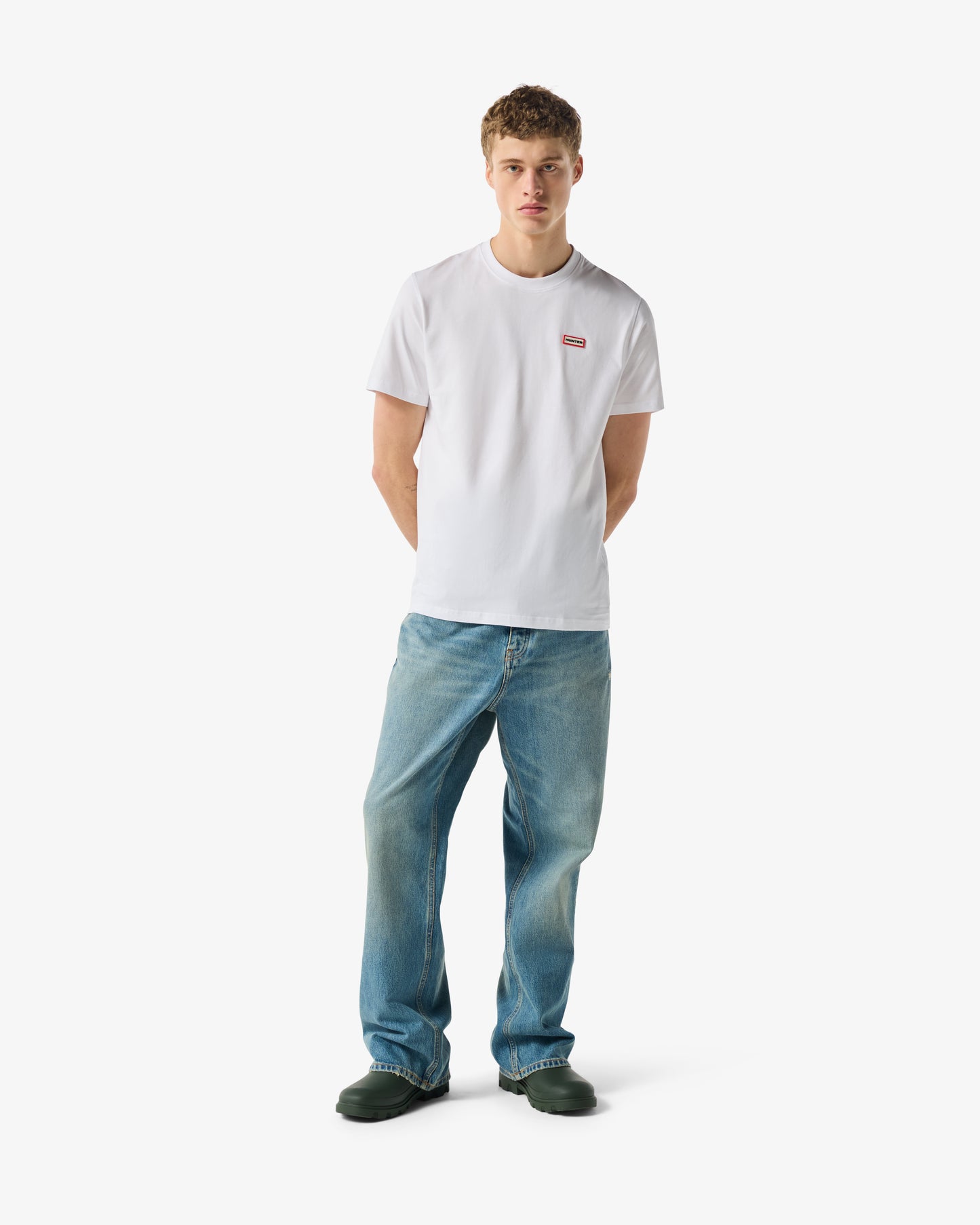 Hunter Red Label Essentials Mens Logo T-Shirt - Hunter White | CHO | Designer Mens Short Sleeve T-Shirts