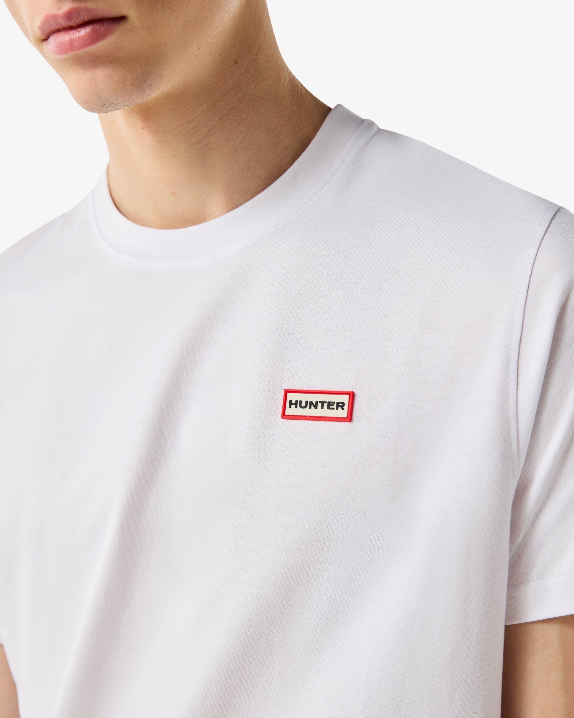 Hunter Red Label Essentials Mens Logo T-Shirt - Hunter White | CHO | Designer Mens Short Sleeve T-Shirts