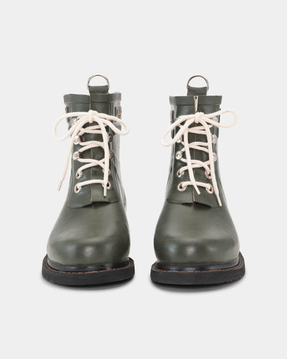 Ilse Jacobsen Rub Womens Laced Short Rubber Boots - Army 410