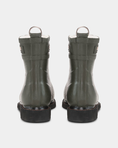 Ilse Jacobsen Rub Womens Laced Short Rubber Boots - Army 410