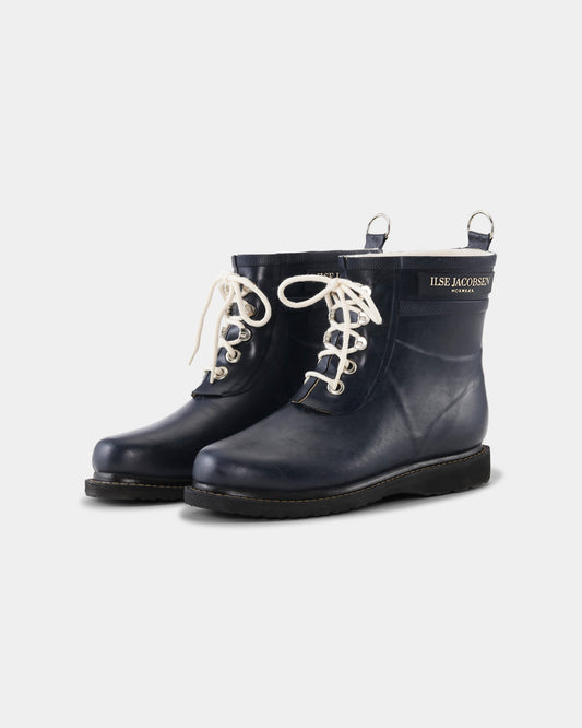Ilse Jacobsen Rub Womens Laced Short Rubber Boots - Dark Indigo 660