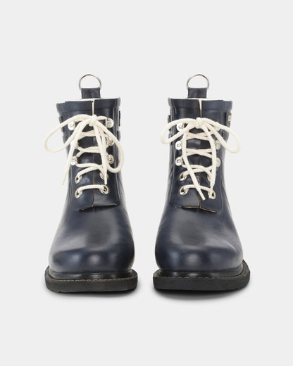 Ilse Jacobsen Rub Womens Laced Short Rubber Boots - Dark Indigo 660