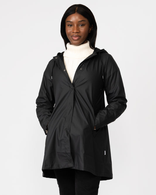 Rains A-line Womens Jacket - 01 Black