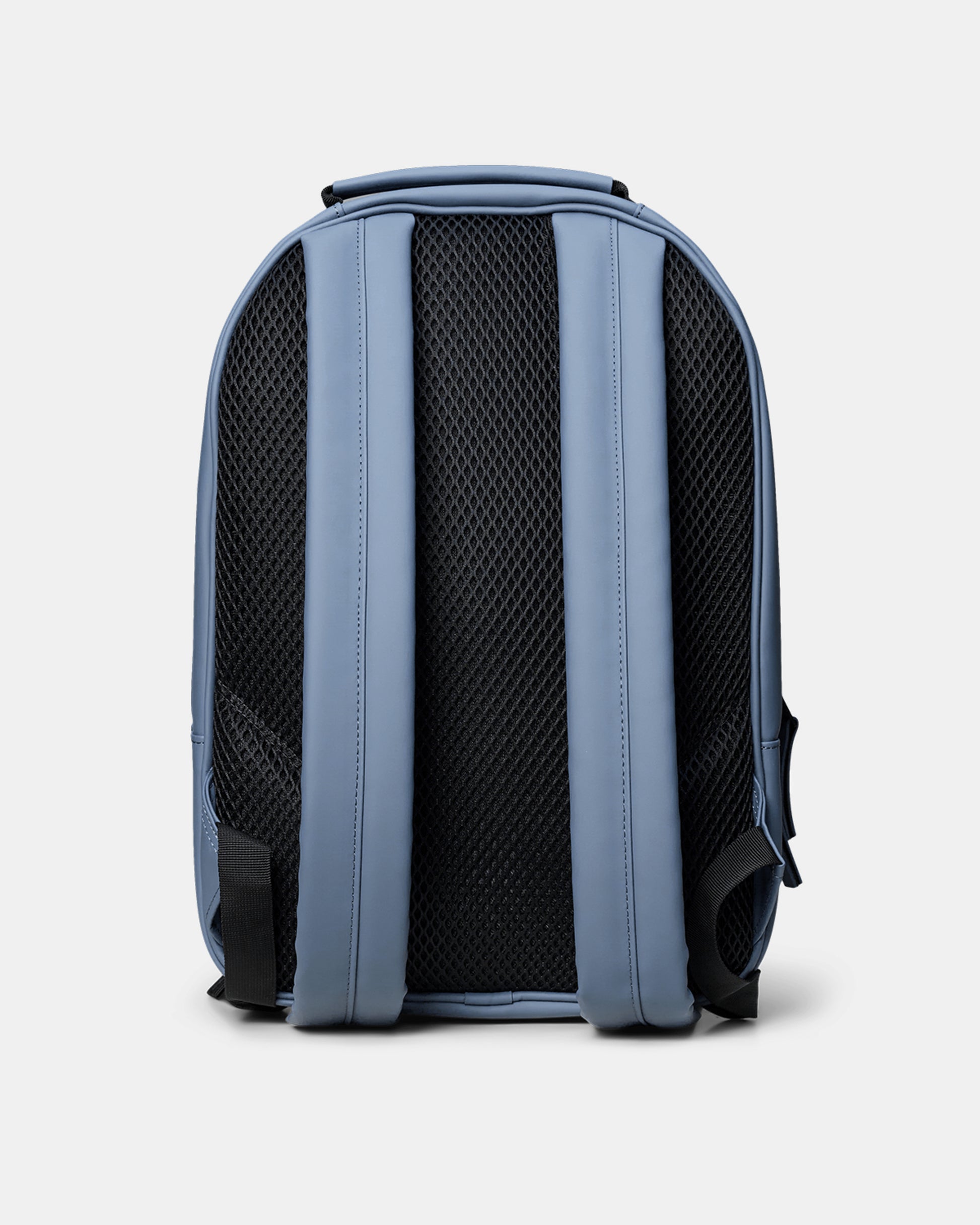 back shot of Rains Book Daypack in 172 Blue Dusk