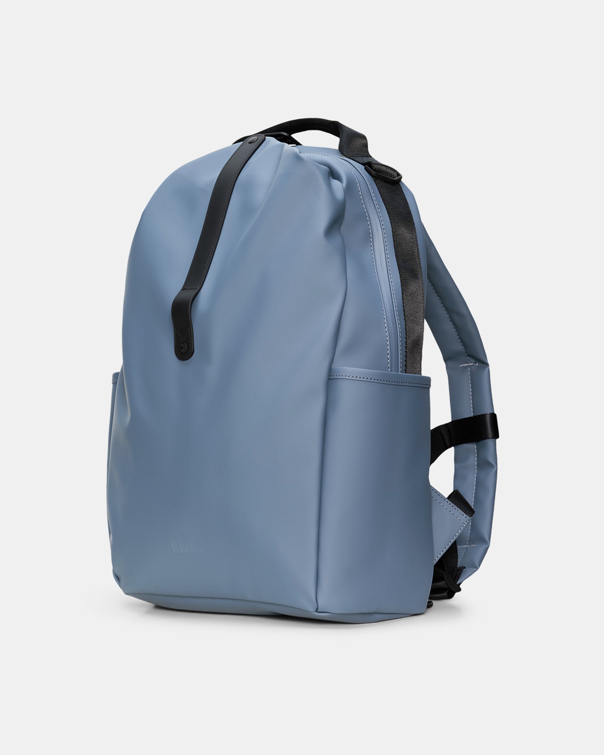 side of Rains Clip Front Backpack in 172 Blue Dusk