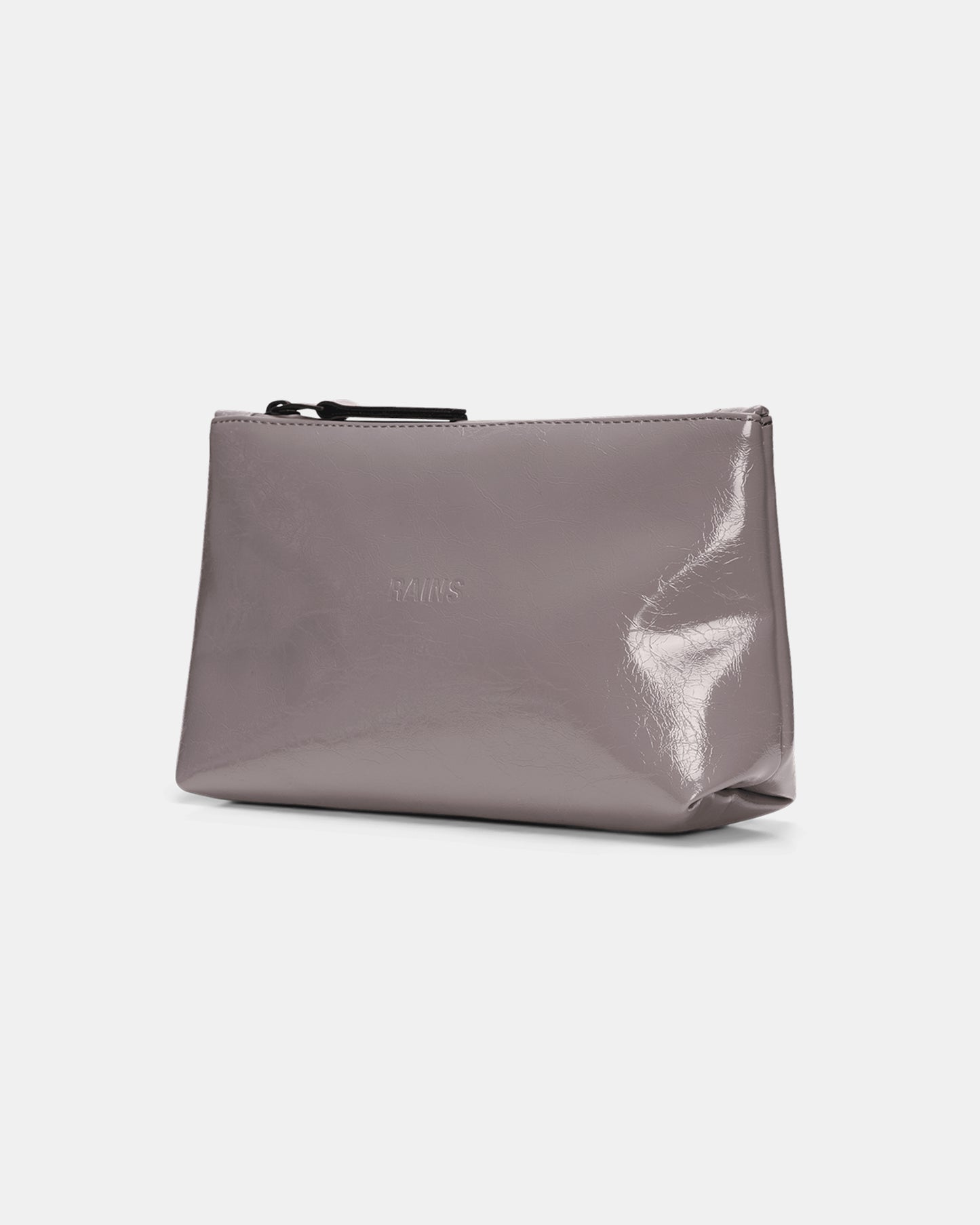 side shot of Rains Cosmetic Bag in 194 Cinder Glaze