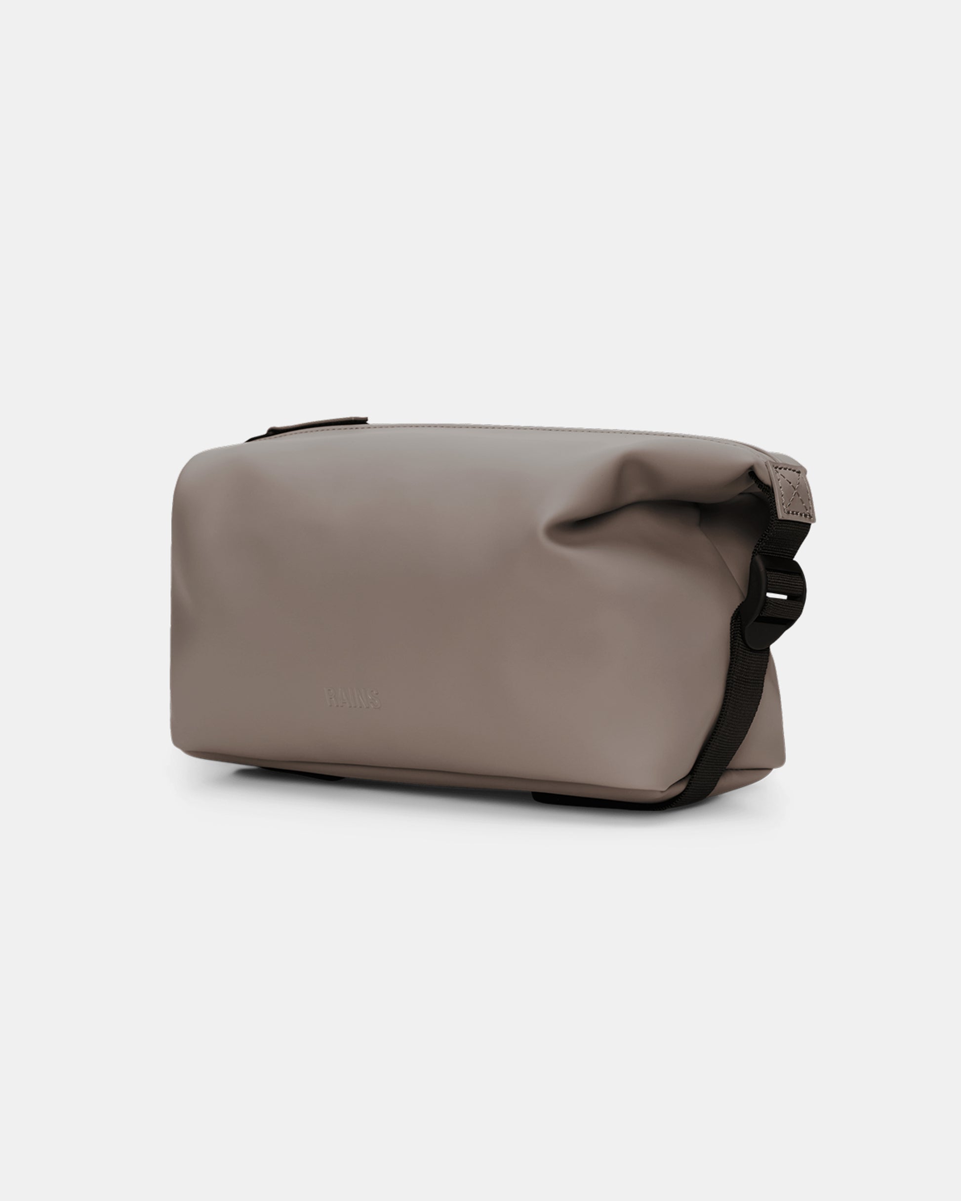 side of Rains Hilo Wash Bag in 173 Cinder
