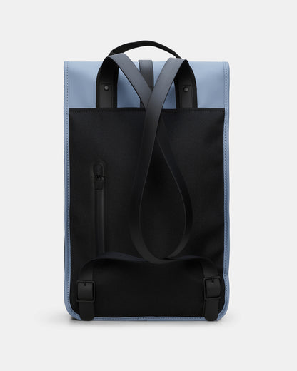 back of a Rains Unisex Backpack in 172 Blue Dusk