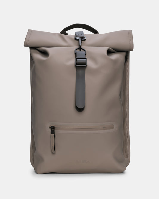 Rains Unisex Rolltop Rucksack in 173 Cinder