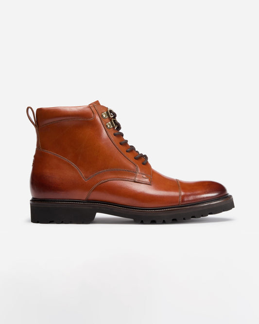 Oliver Sweeney Runcorn Mens Antiqued Calf Leather Brogue Boots - Tan