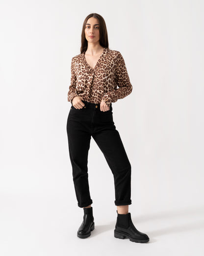Samsoe & Samsoe Women's Hamill Leopard Print Blouse