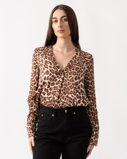 Samsoe & Samsoe Women's Hamill Leopard Print Blouse