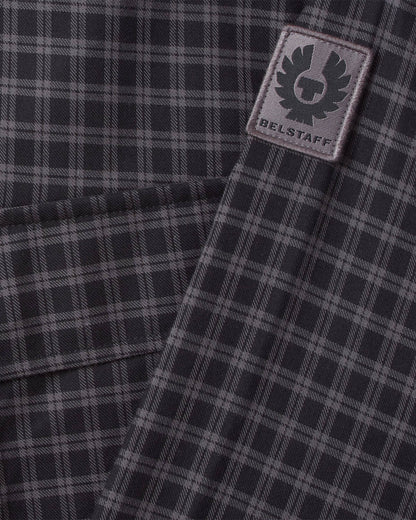 Belstaff Scale Mens Long Sleeve Check Shirt - Black / Tornado Grey