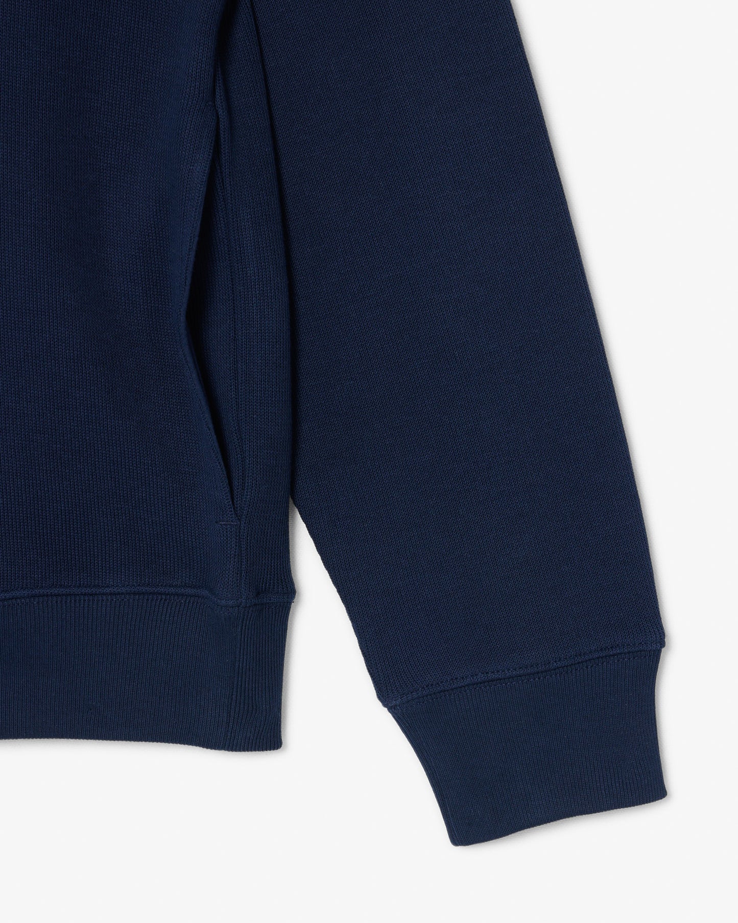 Lacoste Mens Zippered Stand - Up Collar Cotton Sweatshirt - Navy Blue 166 | CHO | Designer Mens Sweatshirts
