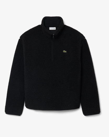 Lacoste Sherpa Fleece Mens Half-Zip Sweatshirt - Black 031