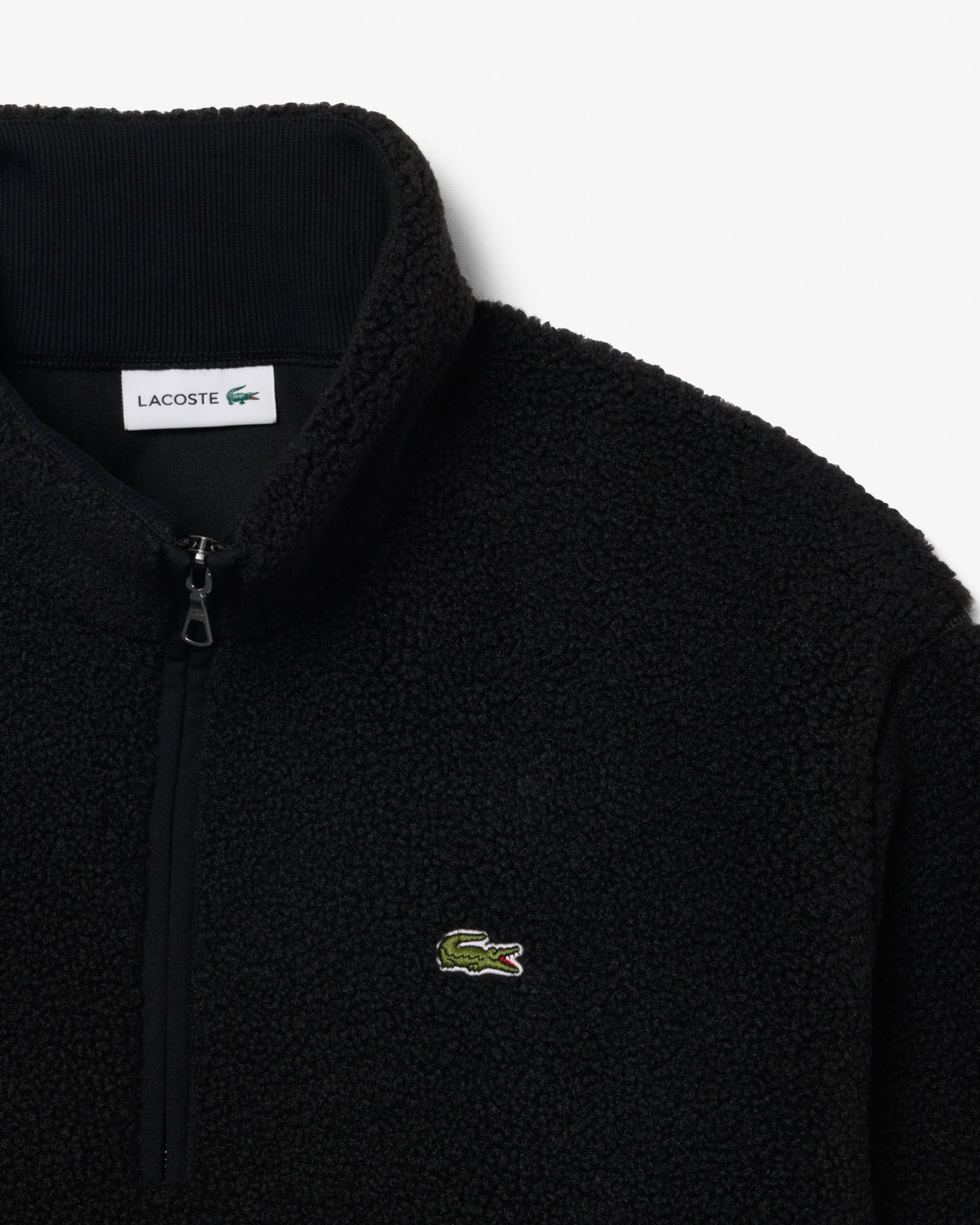 Lacoste Sherpa Fleece Mens Half-Zip Sweatshirt - Black 031