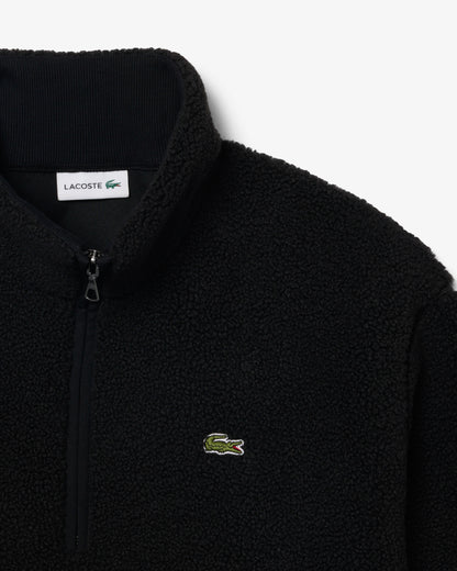 Lacoste Sherpa Fleece Mens Half-Zip Sweatshirt - Black 031