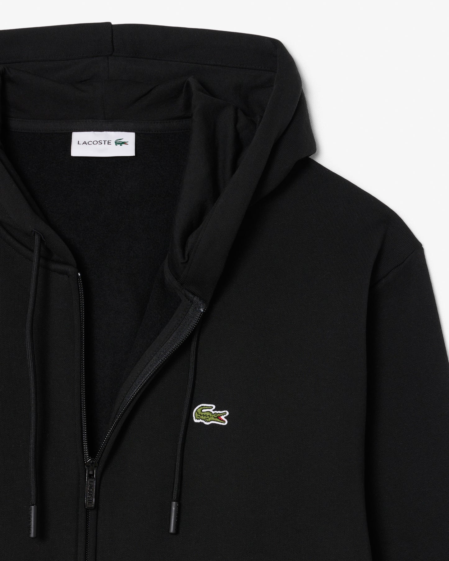 Lacoste Fleece Full-Zip Mens Classic Fit Hoodie - Black 031