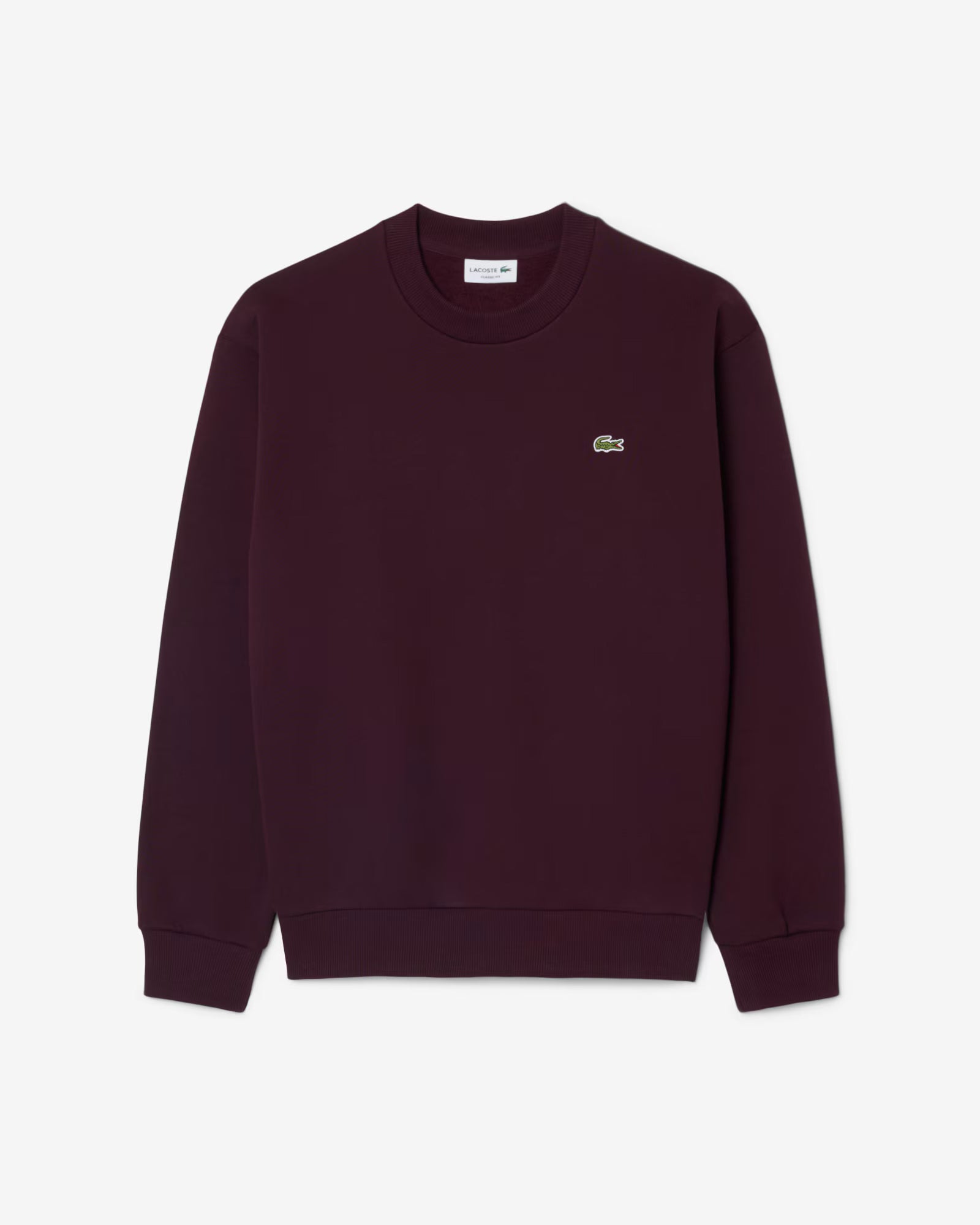 Lacoste Fleece Mens Classic Fit Sweater - Dark burgundy 3KE | CHO | Designer Mens Crew Neck Sweatshirts