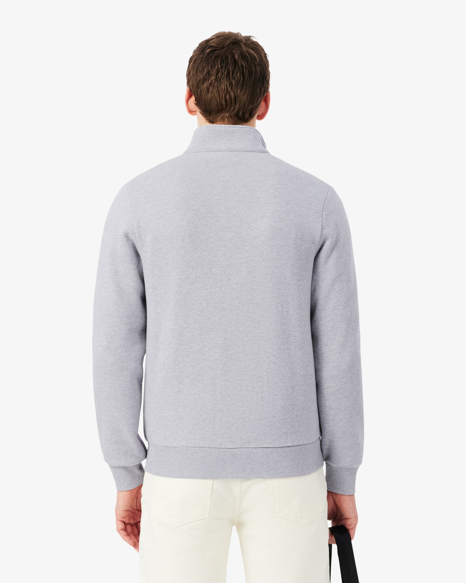 Lacoste Half Zip Mens Fleece Sweatshirt - Silver Chine CCA | CHO | Designer Mens Sweatshirts