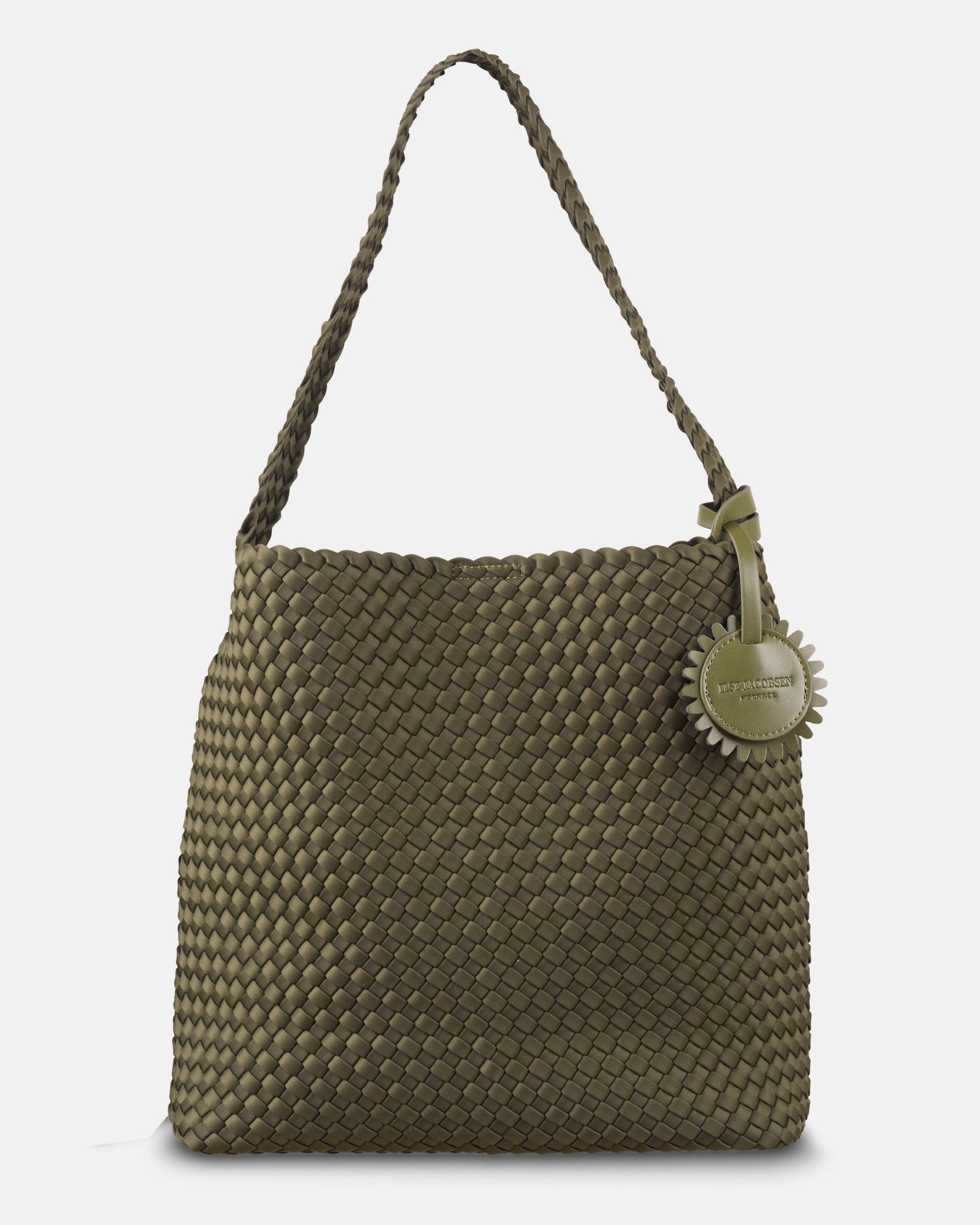 Ilse Jacobsen Braided Woven Womens Shell Tote Bag - Army 410