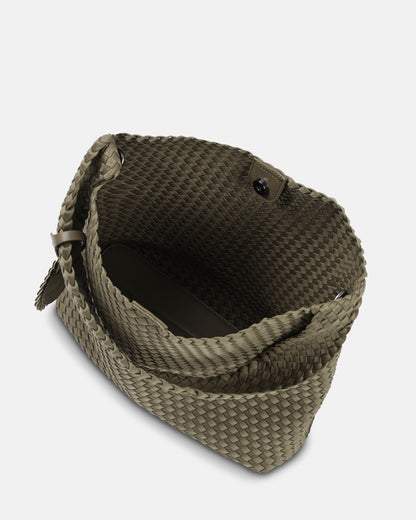 Ilse Jacobsen Braided Woven Womens Shell Tote Bag - Army 410