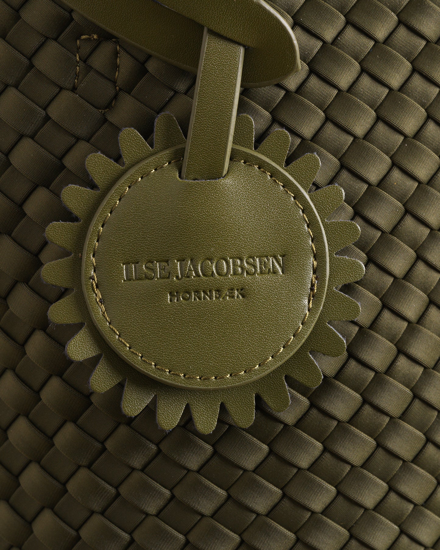 Ilse Jacobsen Braided Woven Womens Shell Tote Bag - Army 410