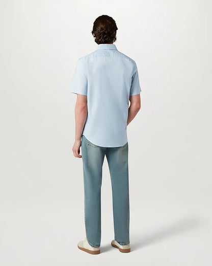 Belstaff Mens Short Sleeve Street Shirt - Sky Blue | CHO | Designer Mens Short Sleeve Shirts