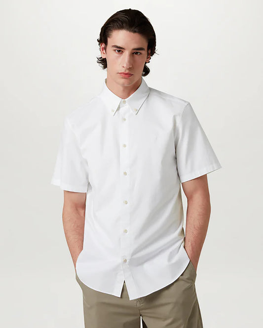 Belstaff Mens Short Sleeve Street Shirt - White | CHO | Designer Mens Short Sleeve Shirts
