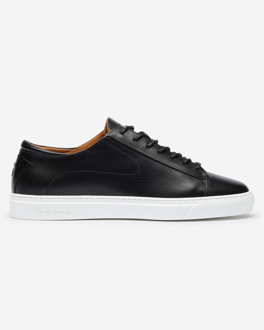 Oliver Sweeney Sirolo Mens Calf Leather Lightweight Trainers - Black/White