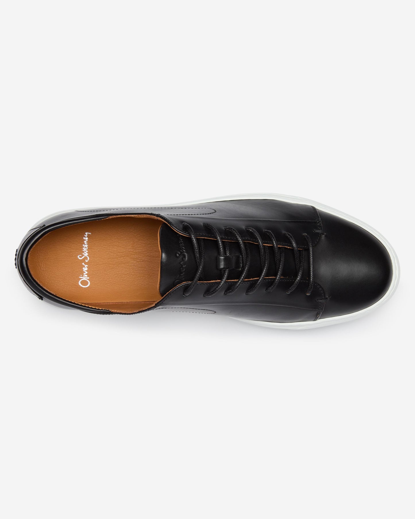 Oliver Sweeney Sirolo Mens Calf Leather Lightweight Trainers - Black/White