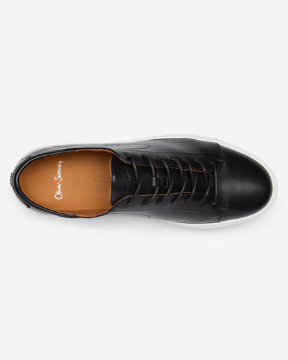 Oliver Sweeney Sirolo Mens Calf Leather Lightweight Trainers - Black/White