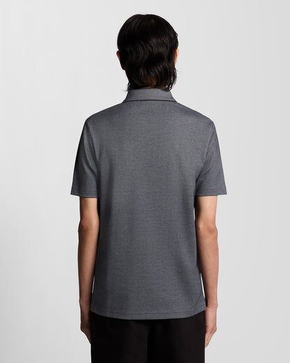 Lyle & Scott Pique Interlock Polo Shirt - X973 Chambray Blue