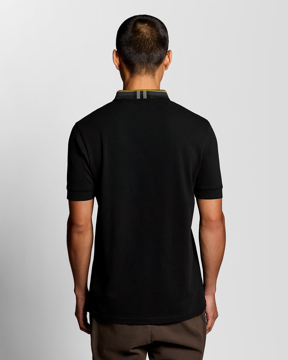 Lyle & Scott Tartan Collar Mens Polo Shirt - Z865 Jet Black