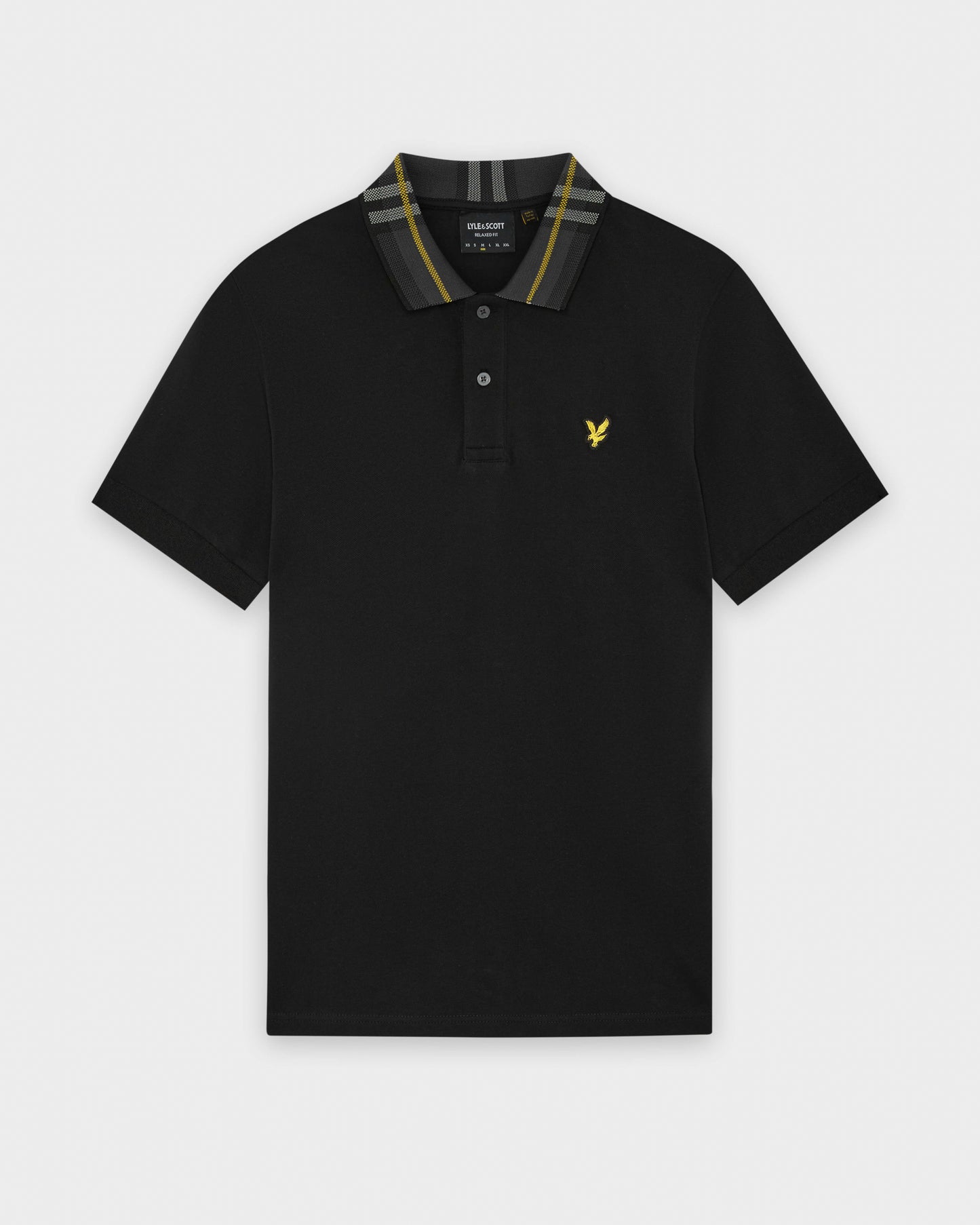 Lyle & Scott Tartan Collar Mens Polo Shirt - Z865 Jet Black