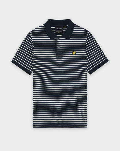 Lyle & Scott Pique Breton Mens Polo Shirt - W403 Dark Navy/White