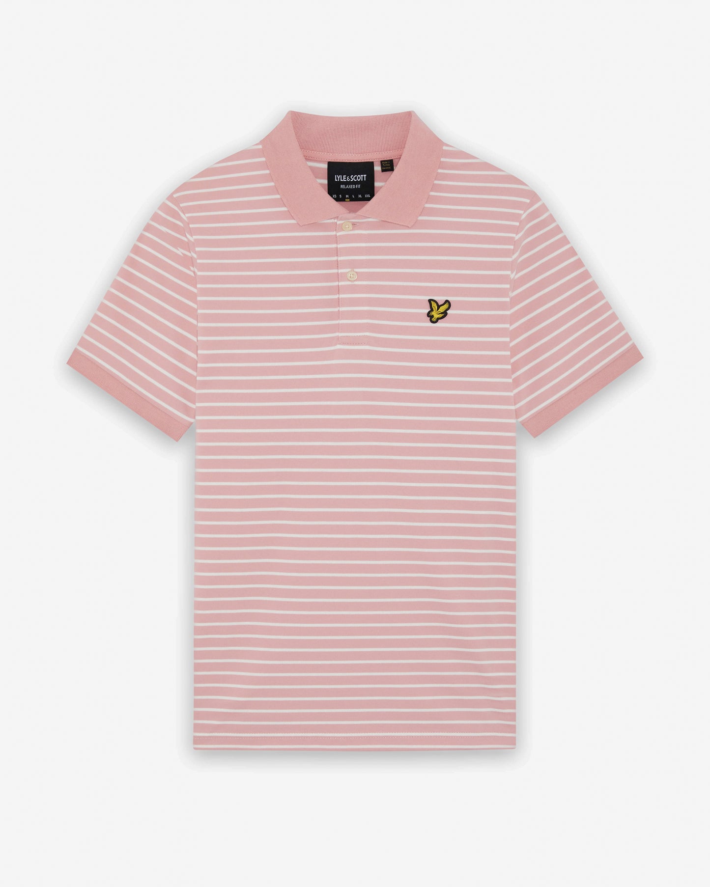 Lyle & Scott Pique Breton Mens Polo Shirt - Y152 Pink Grapefruit | CHO | Designer Mens Short Sleeve Polo Shirts - Y152 Pink Grapefruit - M - 5063560903407