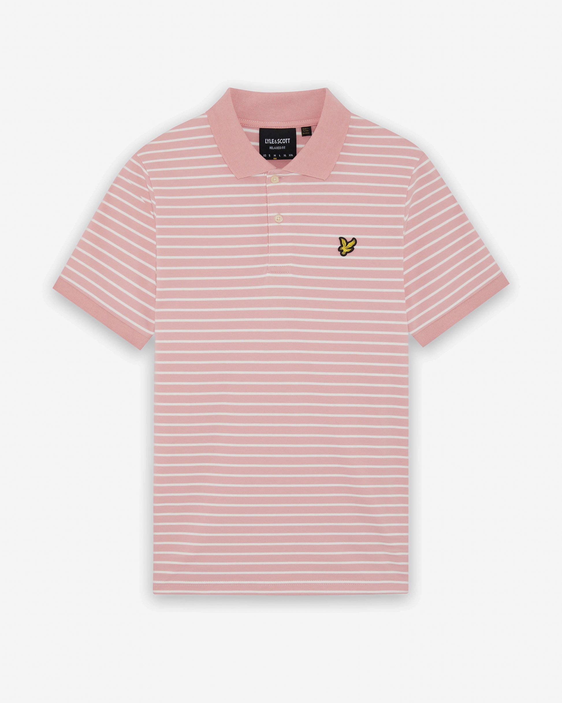 Lyle & Scott Pique Breton Mens Polo Shirt - Y152 Pink Grapefruit | CHO | Designer Mens Short Sleeve Polo Shirts - Y152 Pink Grapefruit - M - 5063560903407