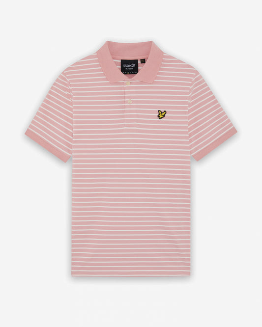 Lyle & Scott Pique Breton Mens Polo Shirt - Y152 Pink Grapefruit