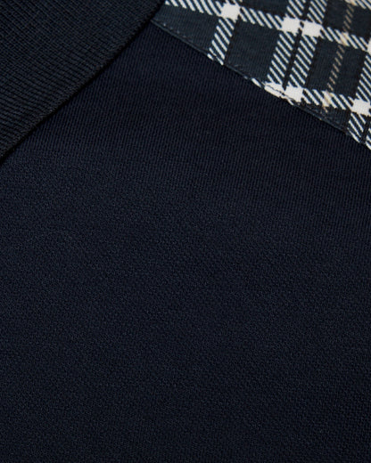Lyle & Scott Check Panelled Mens Polo Shirt - Z271 Dark Navy