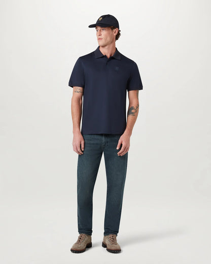 Belstaff Mens Steel Polo Shirt in Dark Ink, full length