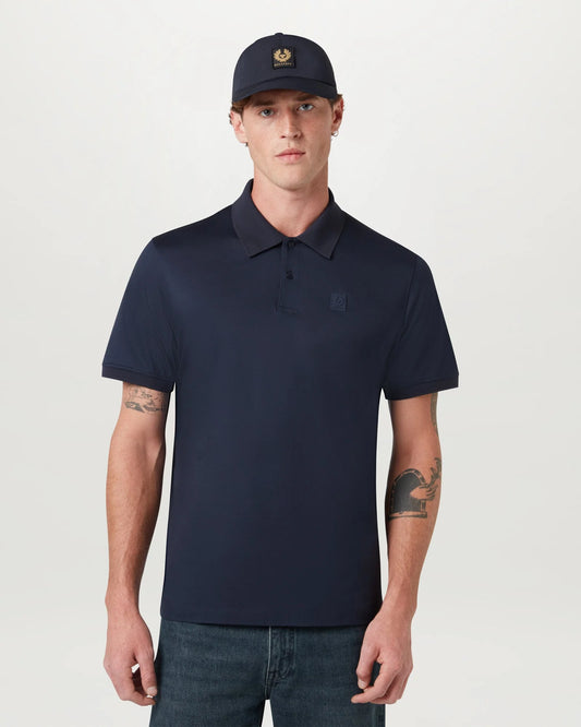 Belstaff Mens Steel Polo Shirt in Dark Ink, front