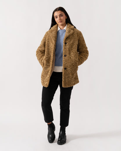 Samsoe & Samsoe Natja Womens Faux Fur Teddy Bear Coat