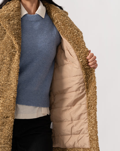 Samsoe & Samsoe Natja Womens Faux Fur Teddy Bear Coat