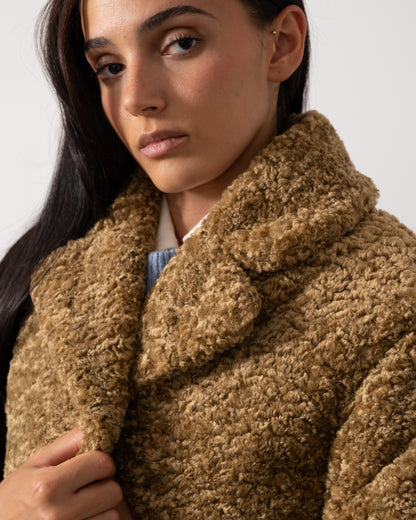 Samsoe & Samsoe Natja Womens Faux Fur Teddy Bear Coat