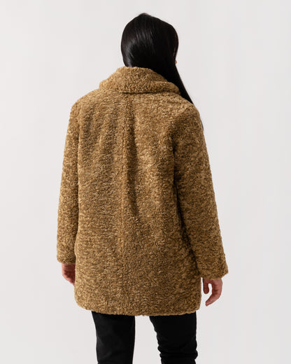 Samsoe & Samsoe Natja Womens Faux Fur Teddy Bear Coat