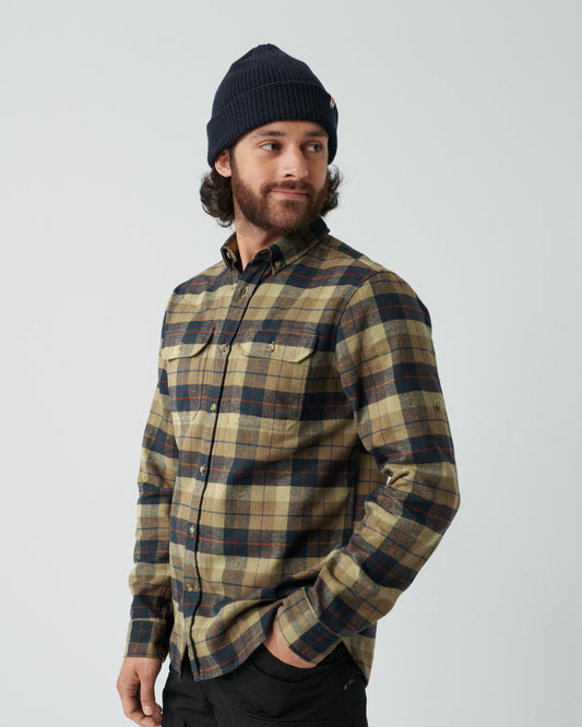 Fjallraven Singi Heavy Flannel Mens Shirt - Dark Sand 227