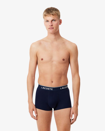 Lacoste 3-Pack Mens Trunks - Navy Blue/Green-Red-Navy HY0 | CHO | Designer Mens Underwear