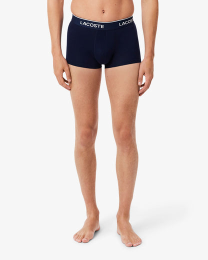 Lacoste 3-Pack Mens Trunks - Navy Blue/Green-Red-Navy HY0 | CHO | Designer Mens Underwear